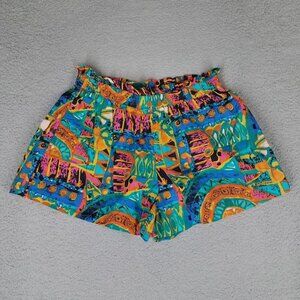 Cleobella Shorts Women's Large Colorful Organic Pull On Ruffle Waist Culotte